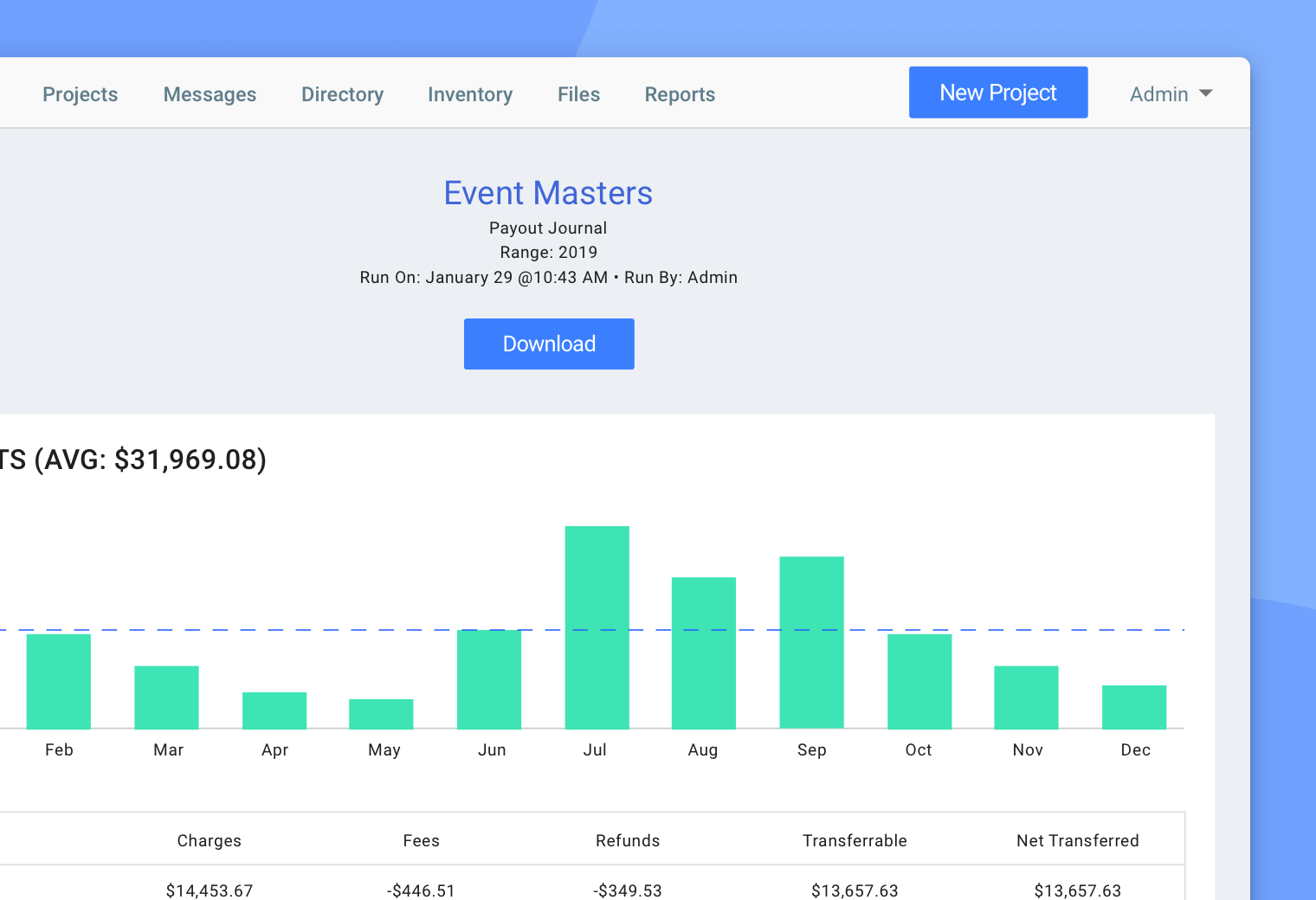 Digital payout report in Goodshuffle Pro, rental management software