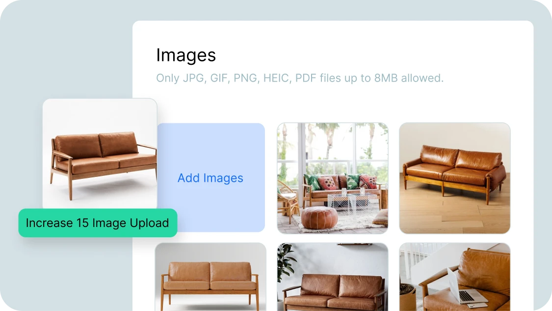 Add more images for each inventory item, for more confident client yeses