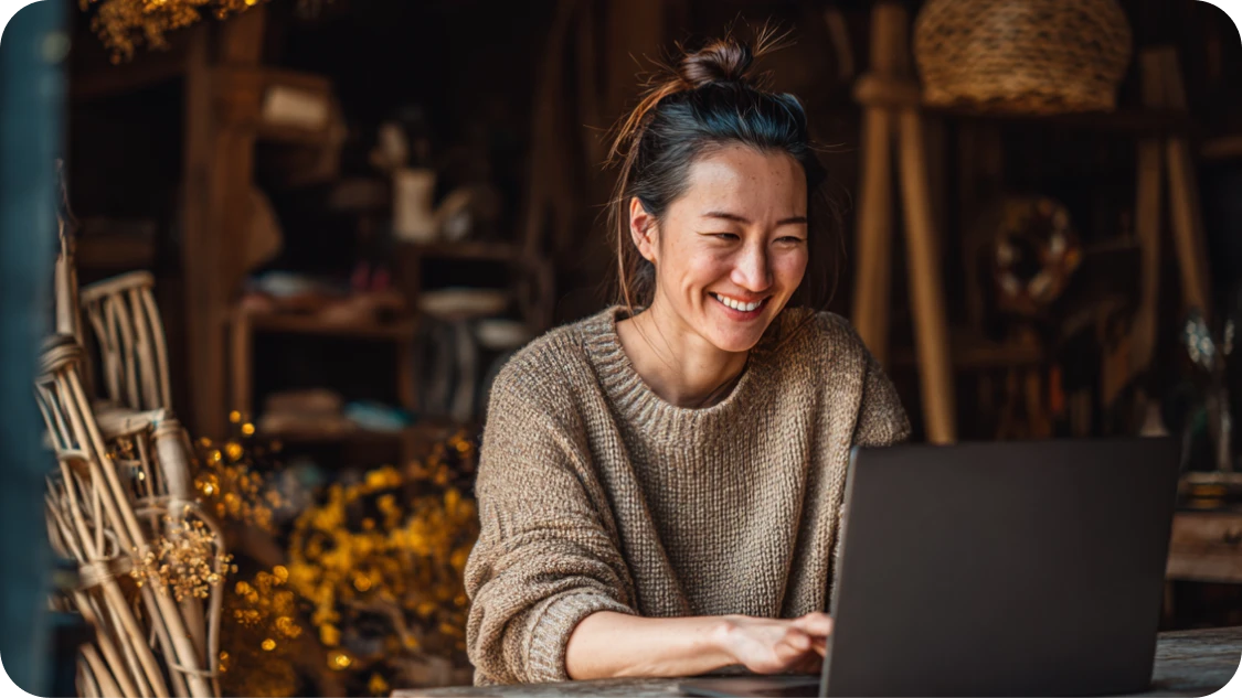 Small event rental business owner confidently managing inventory and bookings with Goodshuffle Pro Lite 