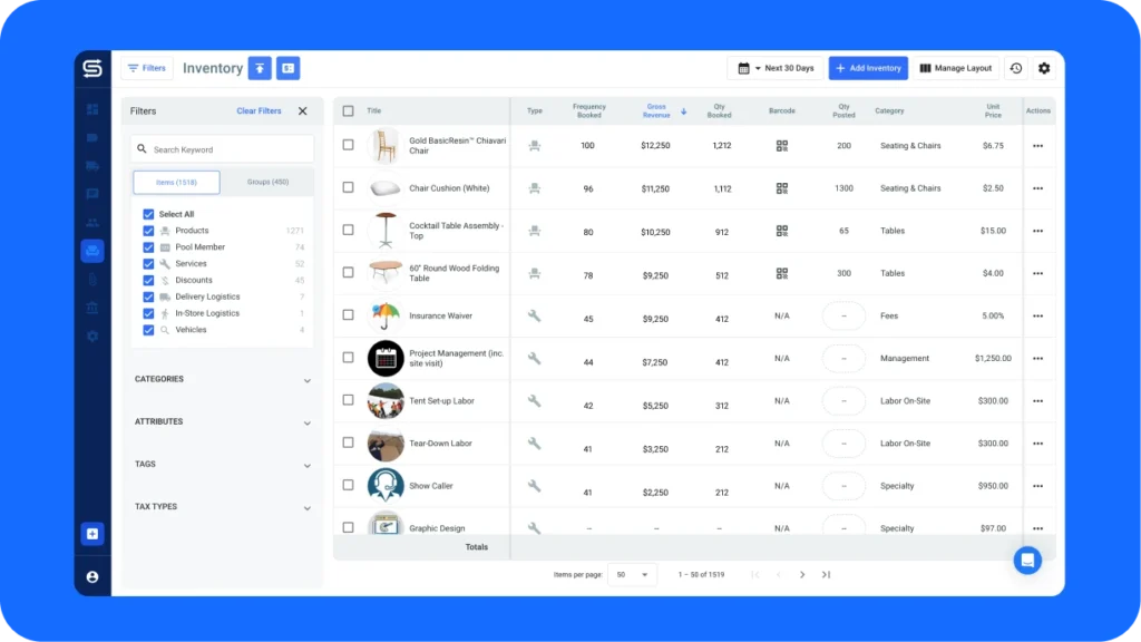 You can track your best and worst performing rental inventory items in Goodshuffle Pro