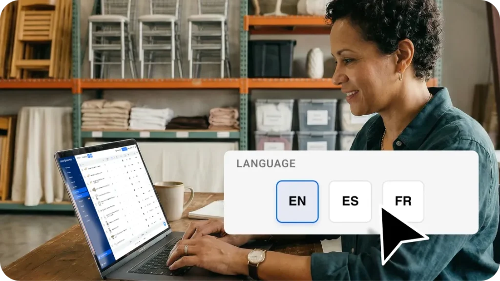 Goodshuffle Pro platform interface shown in Spanish, with dashboard and navigation fully translated